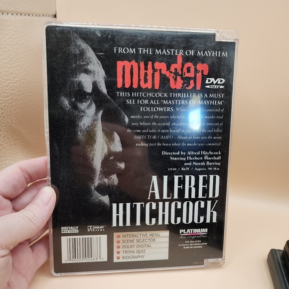 Alfred Hitchcock DVD Lot Dial M for Murder, Rear Window, Murder (1930) - Picture 3 of 4